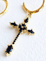Seed of Promise | Black Cross & 14k Gold Vermeil Hoop Earrings - UnicU Jewelry by Izabela Roginski