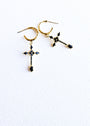 Seed of Promise | Black Cross & 14k Gold Vermeil Hoop Earrings - UnicU Jewelry by Izabela Roginski