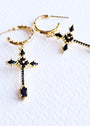 Seed of Promise | Black Cross & 14k Gold Vermeil Hoop Earrings - UnicU Jewelry by Izabela Roginski