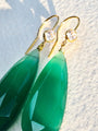 Miraculous Medallion | Green Onyx Statement Earrings in 14k Gold - Filled - UnicU Jewelry by Izabela Roginski