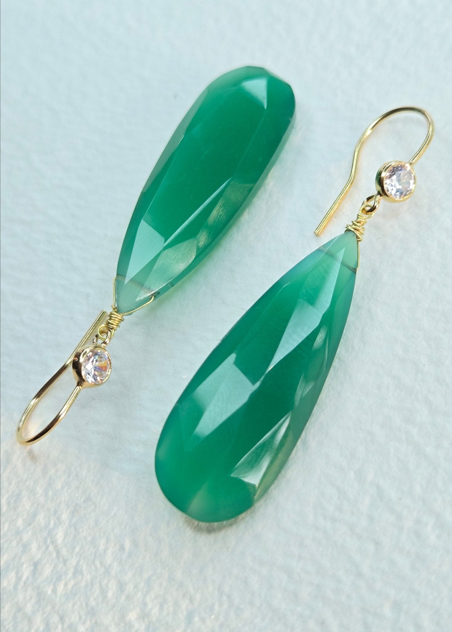 Miraculous Medallion | Green Onyx Statement Earrings in 14k Gold - Filled - UnicU Jewelry by Izabela Roginski
