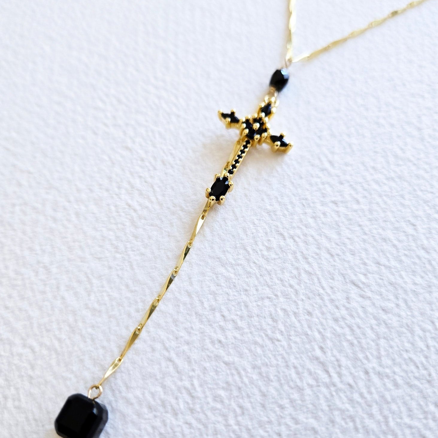 Seed of Promise | Minimalistic Black Gemstone Shadow Necklace - UnicU Jewelry by Izabela Roginski