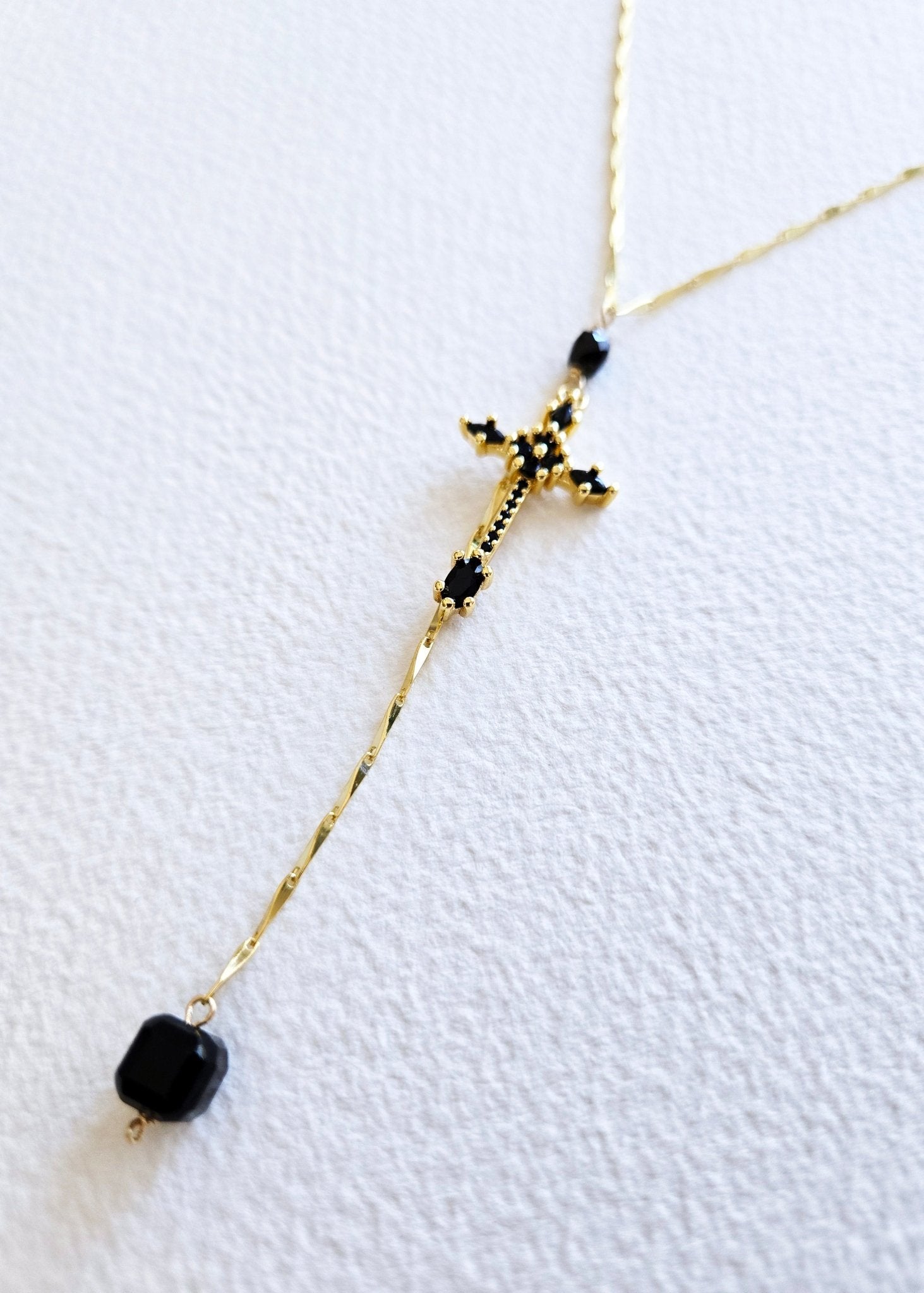 Seed of Promise | Minimalistic Black Gemstone Shadow Necklace - UnicU Jewelry by Izabela Roginski