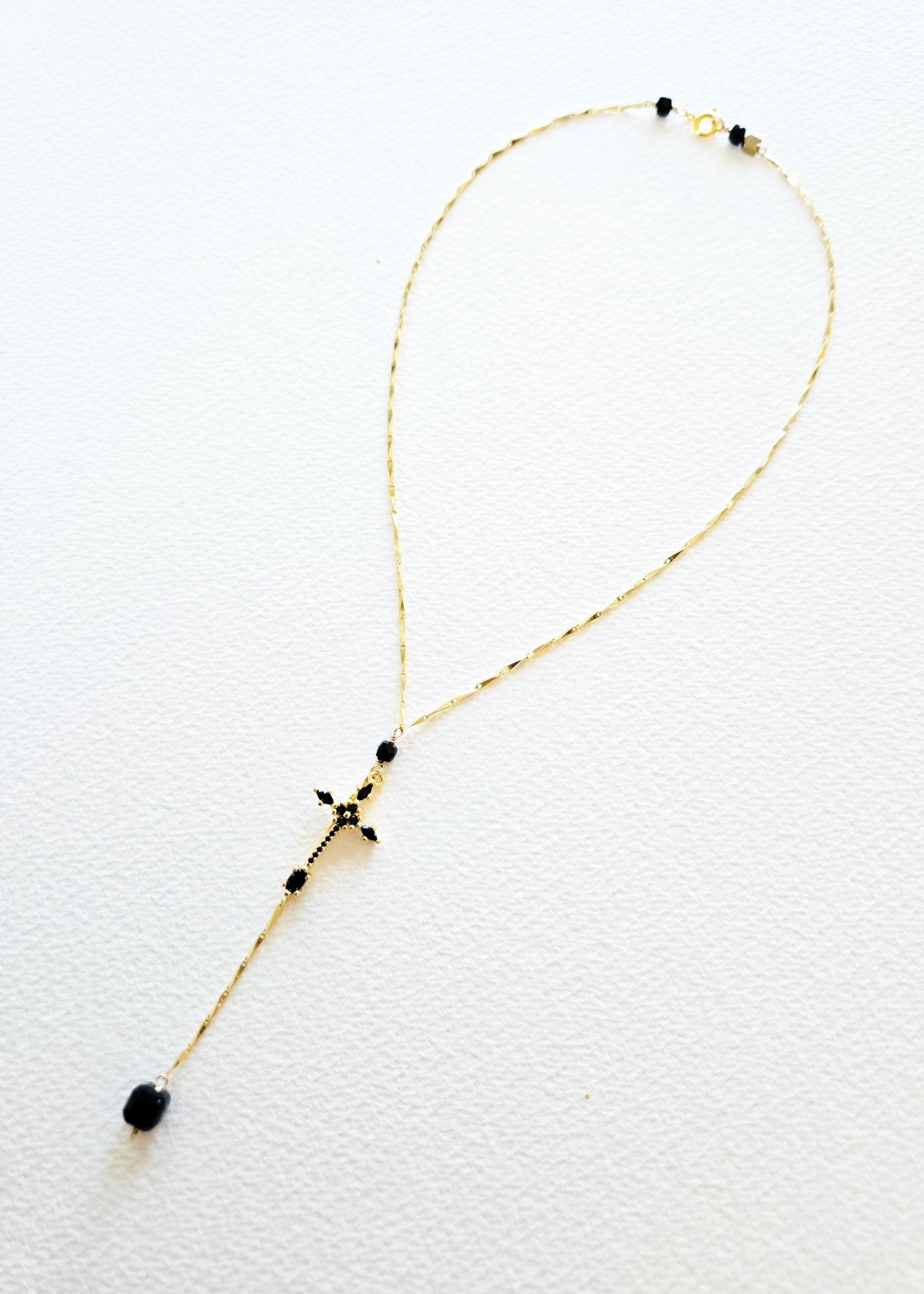 Seed of Promise | Minimalistic Black Gemstone Shadow Necklace - UnicU Jewelry by Izabela Roginski