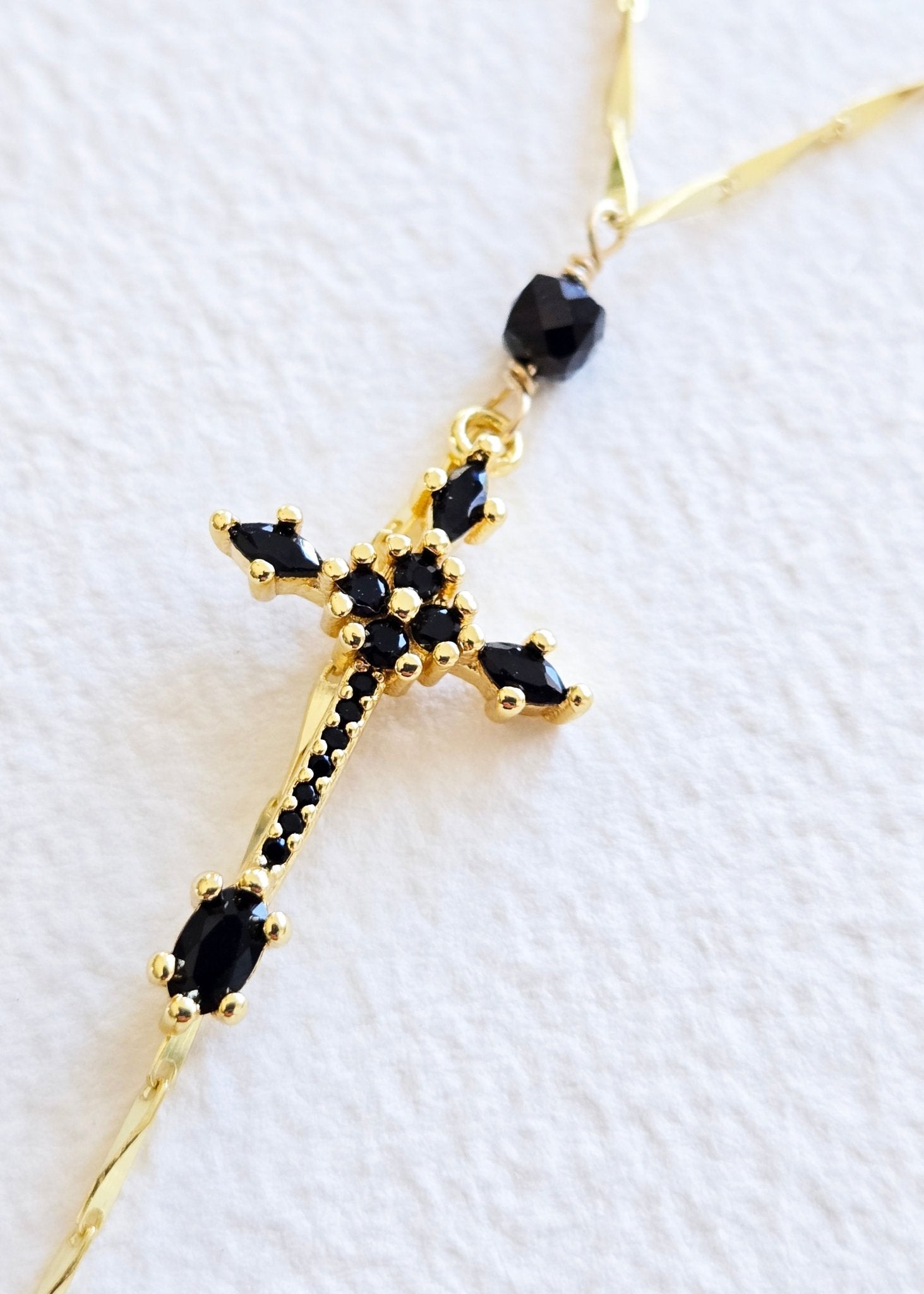 Seed of Promise | Minimalistic Black Gemstone Shadow Necklace - UnicU Jewelry by Izabela Roginski