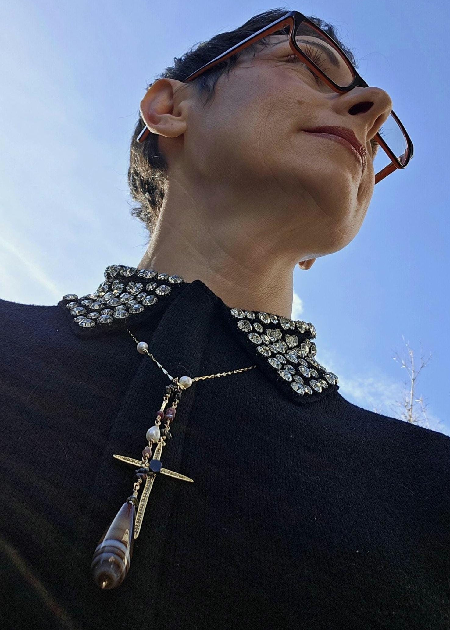 Sacred Vision | Tibetan Agate & Pearl Open Strand - UnicU Jewelry by Izabela Roginski