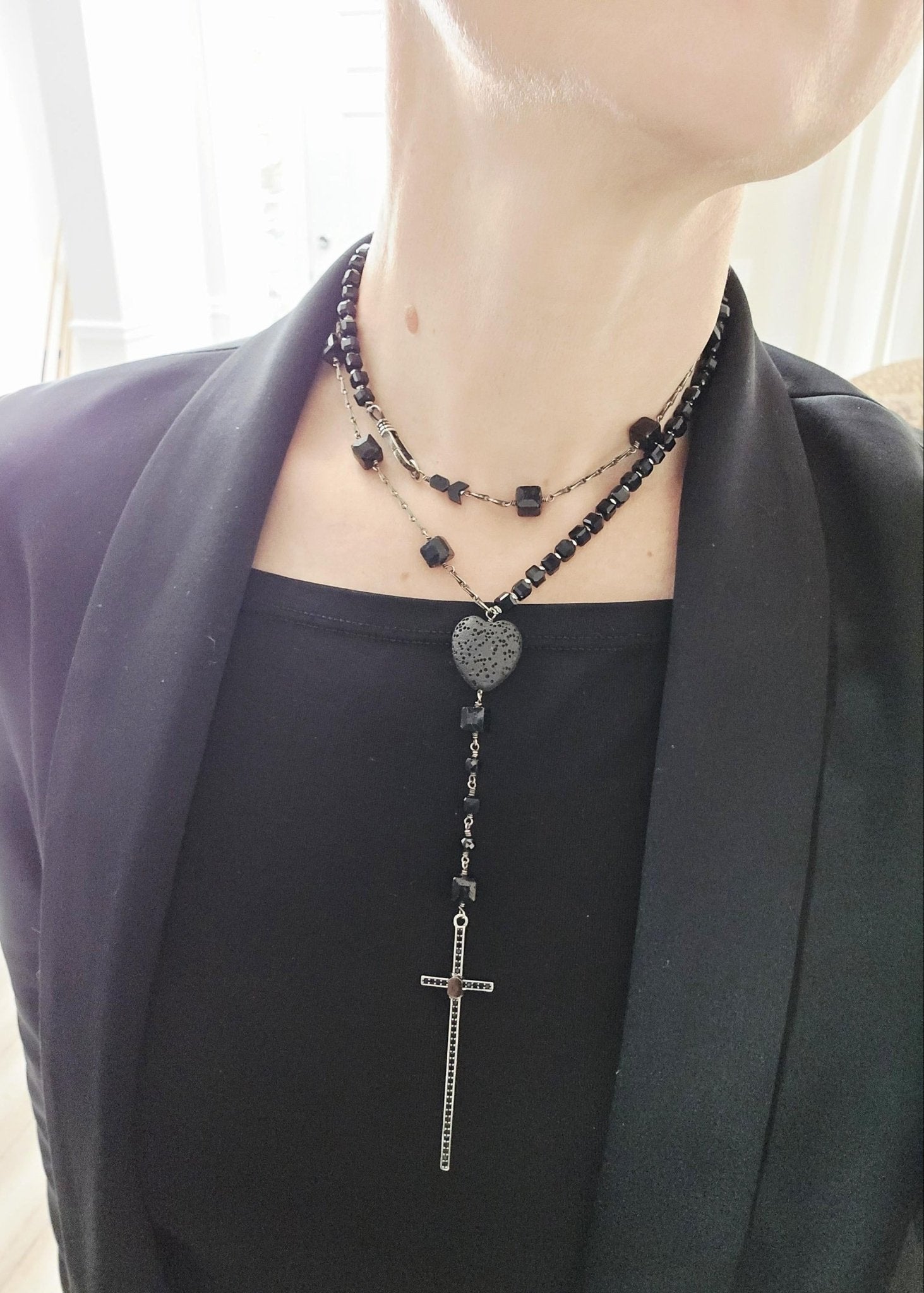 Armor of Light | Mixed Gemstone Midnight Rosary - UnicU Jewelry by Izabela Roginski