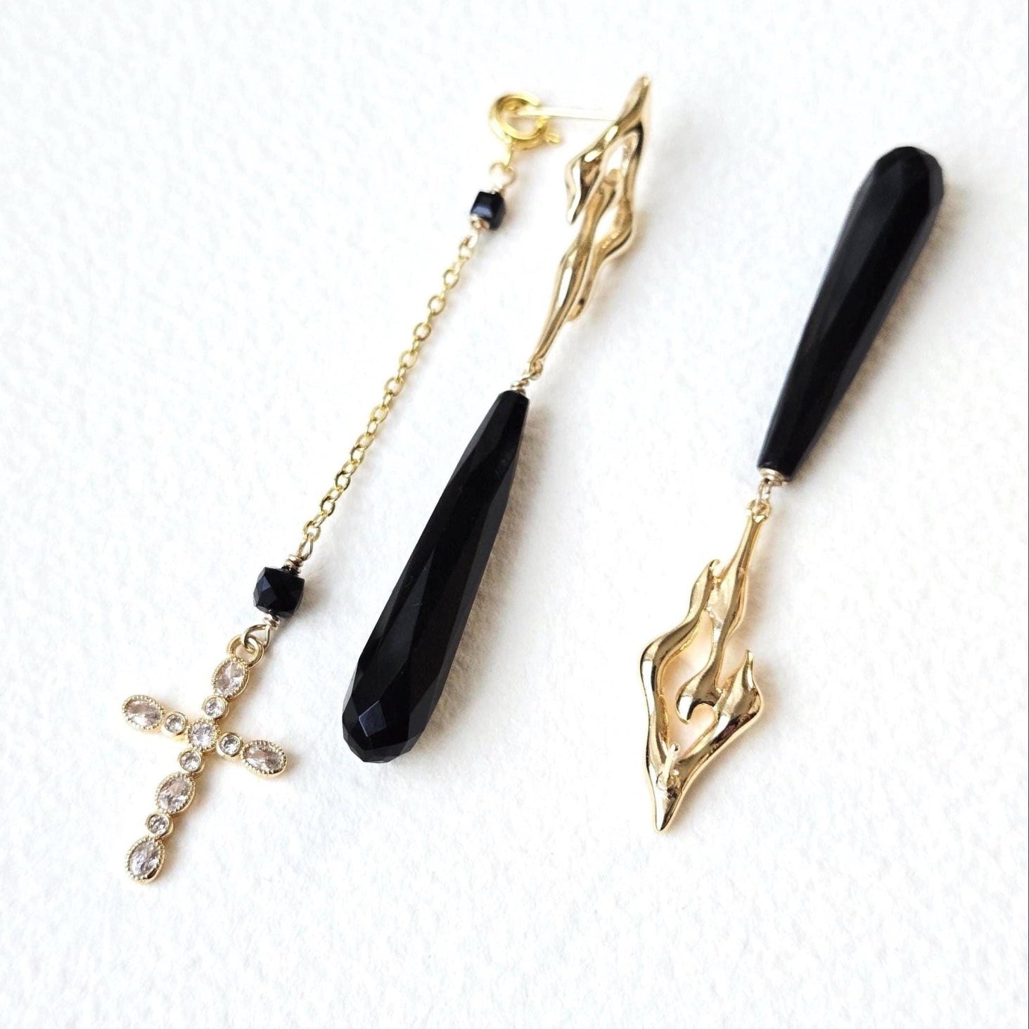 Vinea Transformation Set | Sculpture with Black Onyx & Tourmaline - UnicU Jewelry by Izabela Roginski