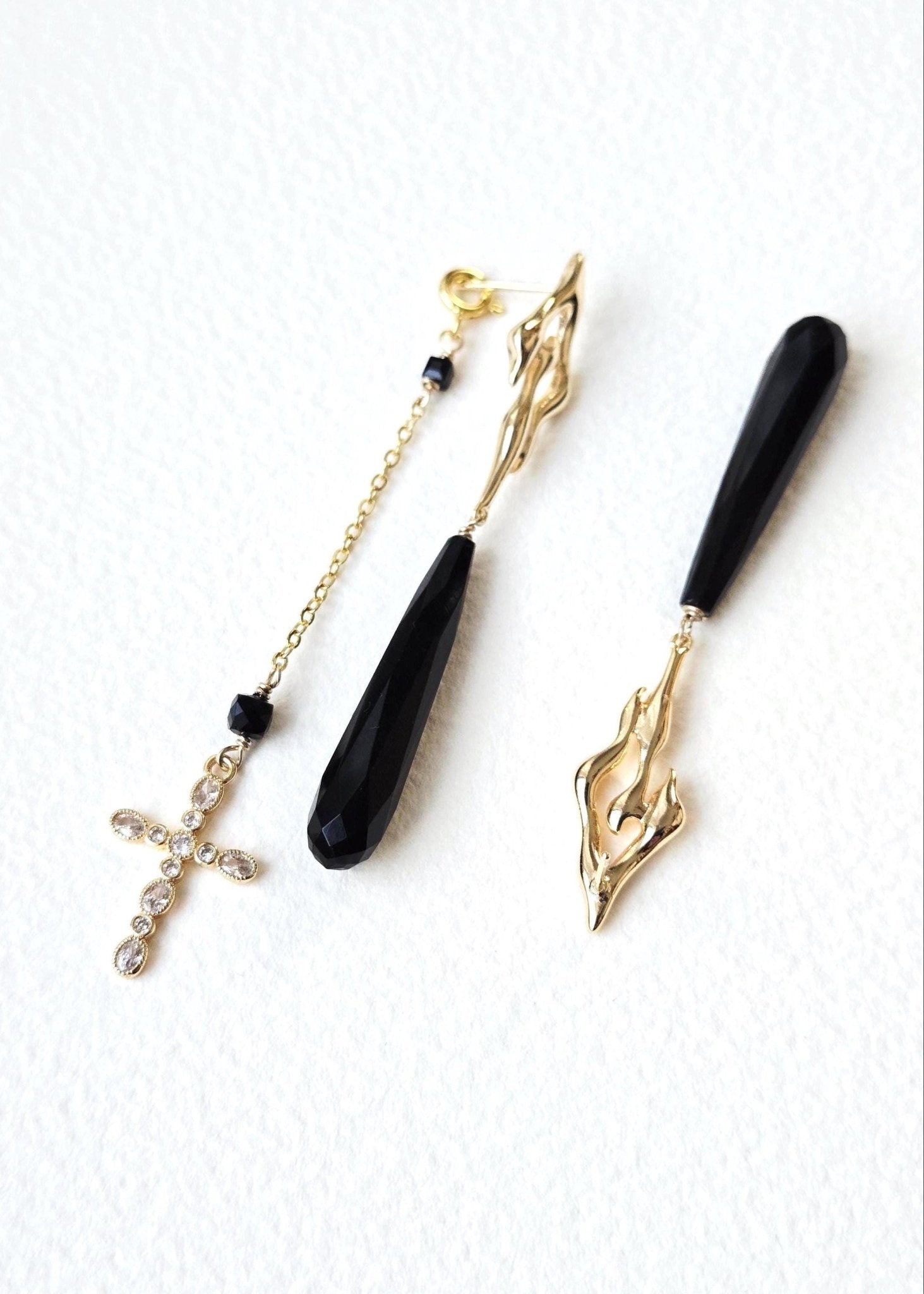 Vinea Transformation Set | Sculpture with Black Onyx & Tourmaline - UnicU Jewelry by Izabela Roginski