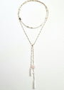 Living Water | Versatile Rose Quartz & Pearl Lariat - UnicU Jewelry by Izabela Roginski