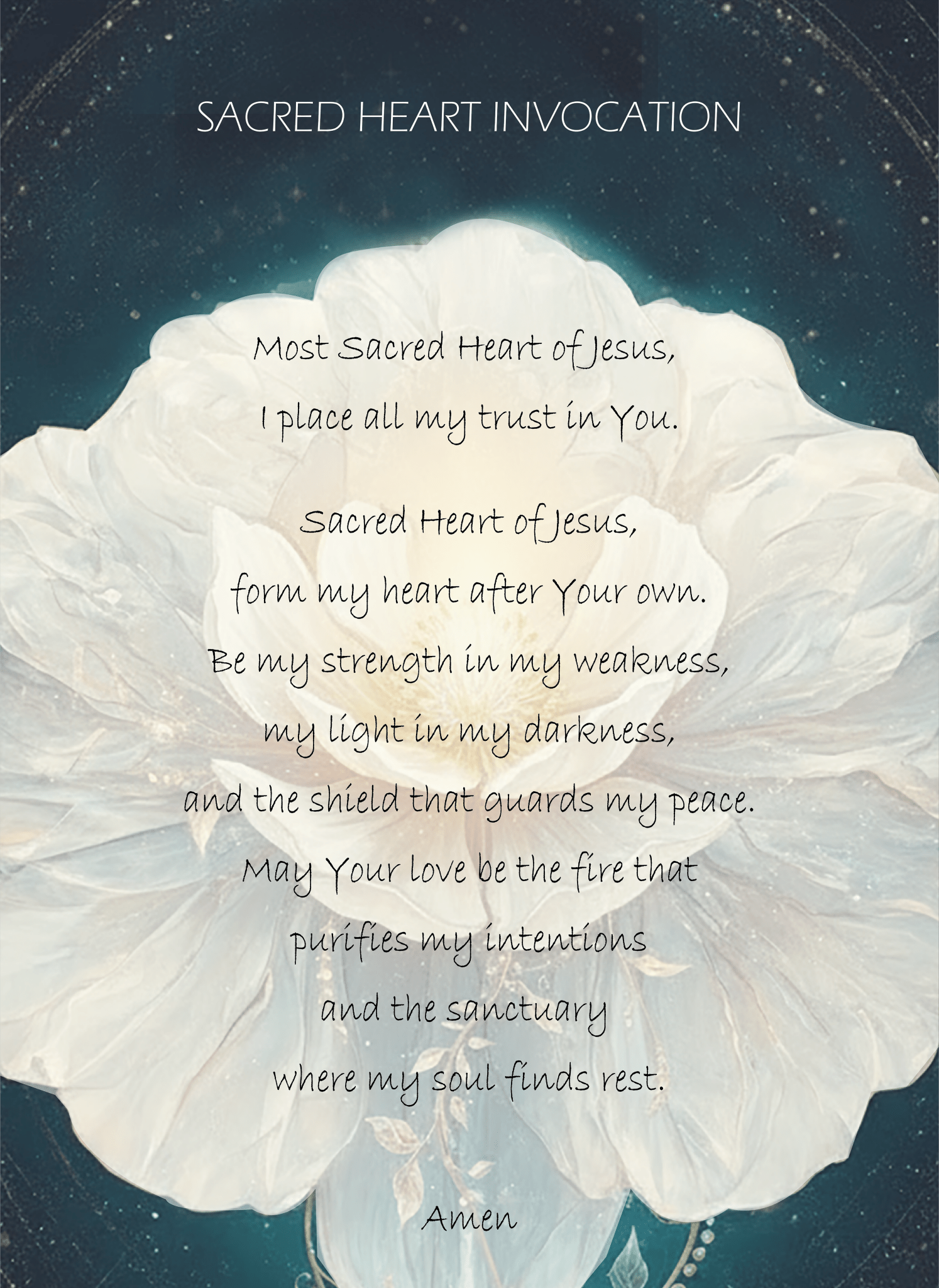 Sacred Heart of Jesus Prayer Card - UnicU Jewelry by Izabela Roginski