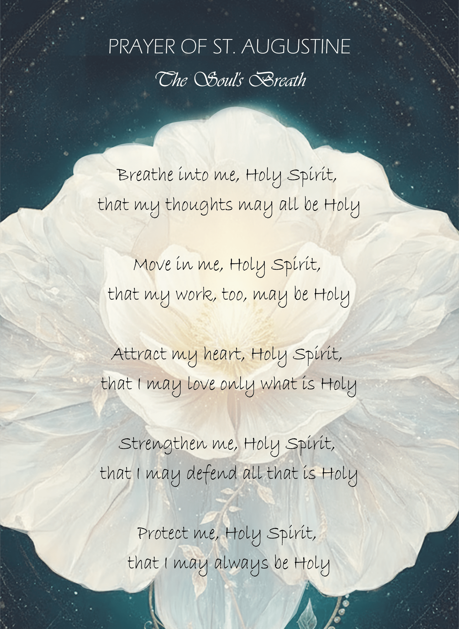 St. Augustine Prayer Card |The Soul's Breath - UnicU Jewelry by Izabela Roginski